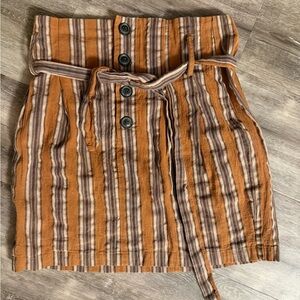 Sold!           Miami- Striped Button-Front Skirt